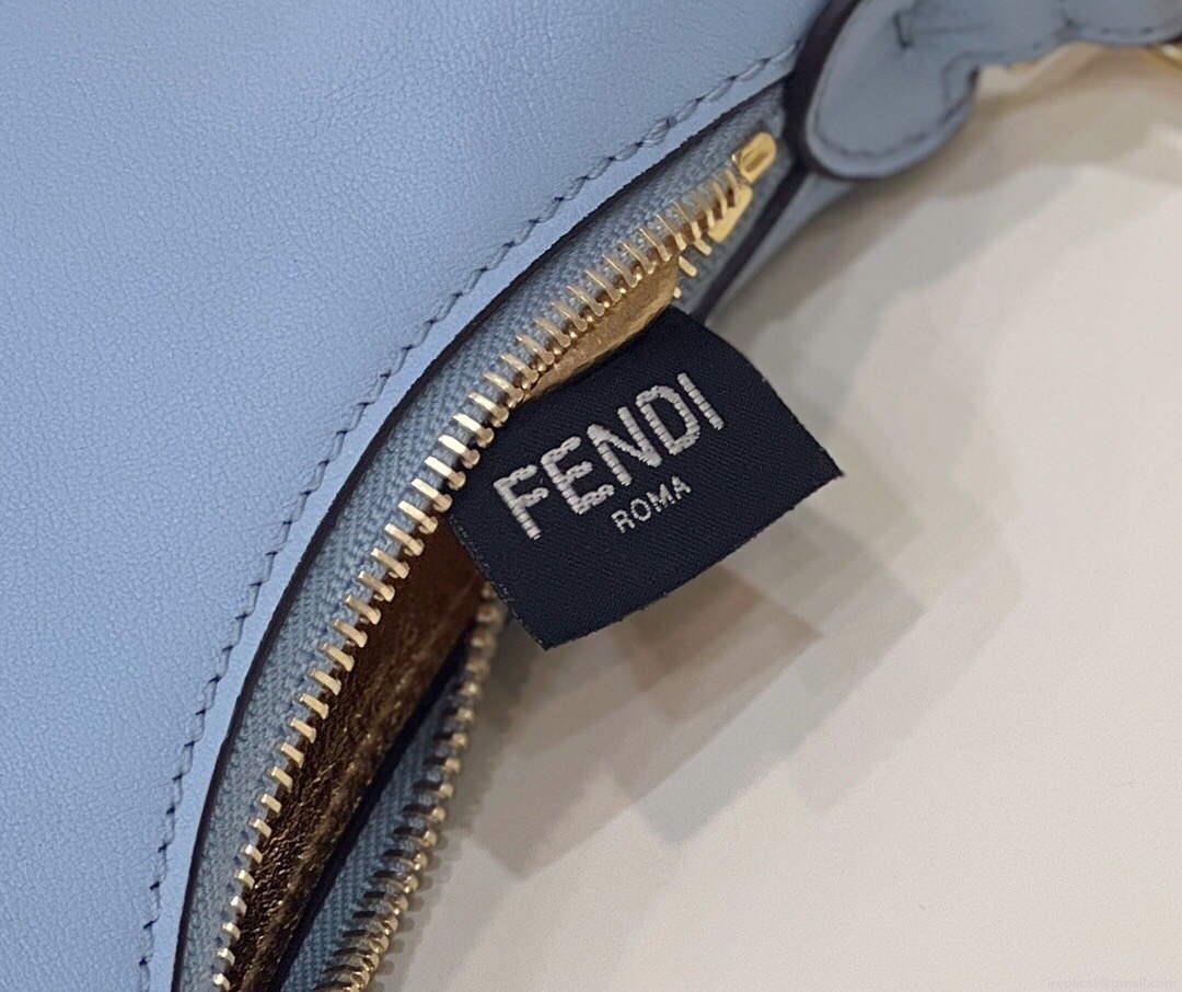 Fendi 7AS089 Nano Fendigraphy Light blue leather Charm 80056S