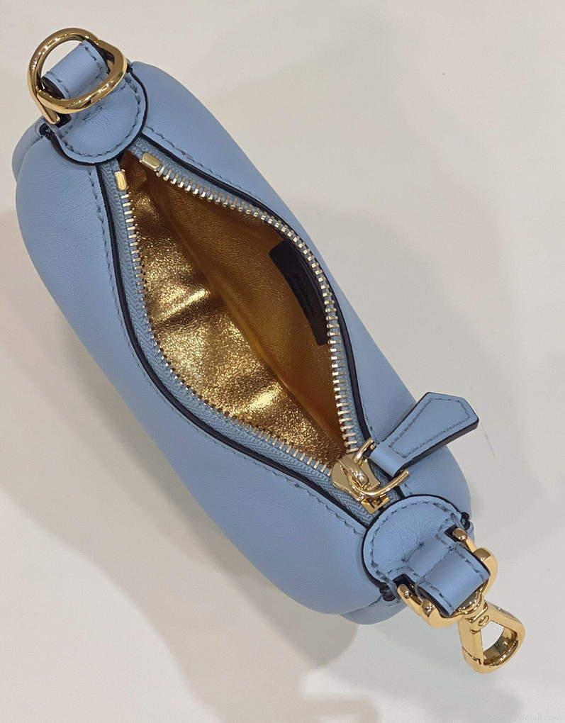 Fendi 7AS089 Nano Fendigraphy Light blue leather Charm 80056S