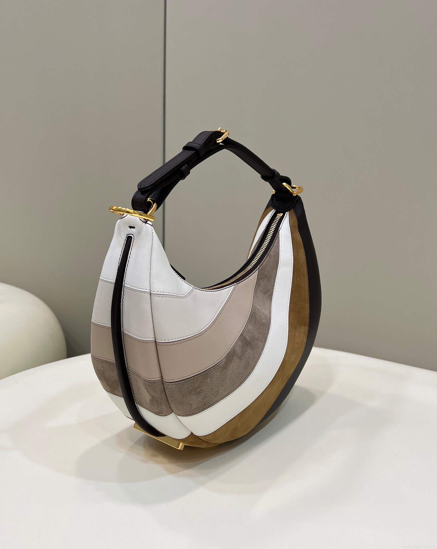 Fendi 8BR798 Fendigraphy Small 80056M wihte and Grey Multicolor leather Bag
