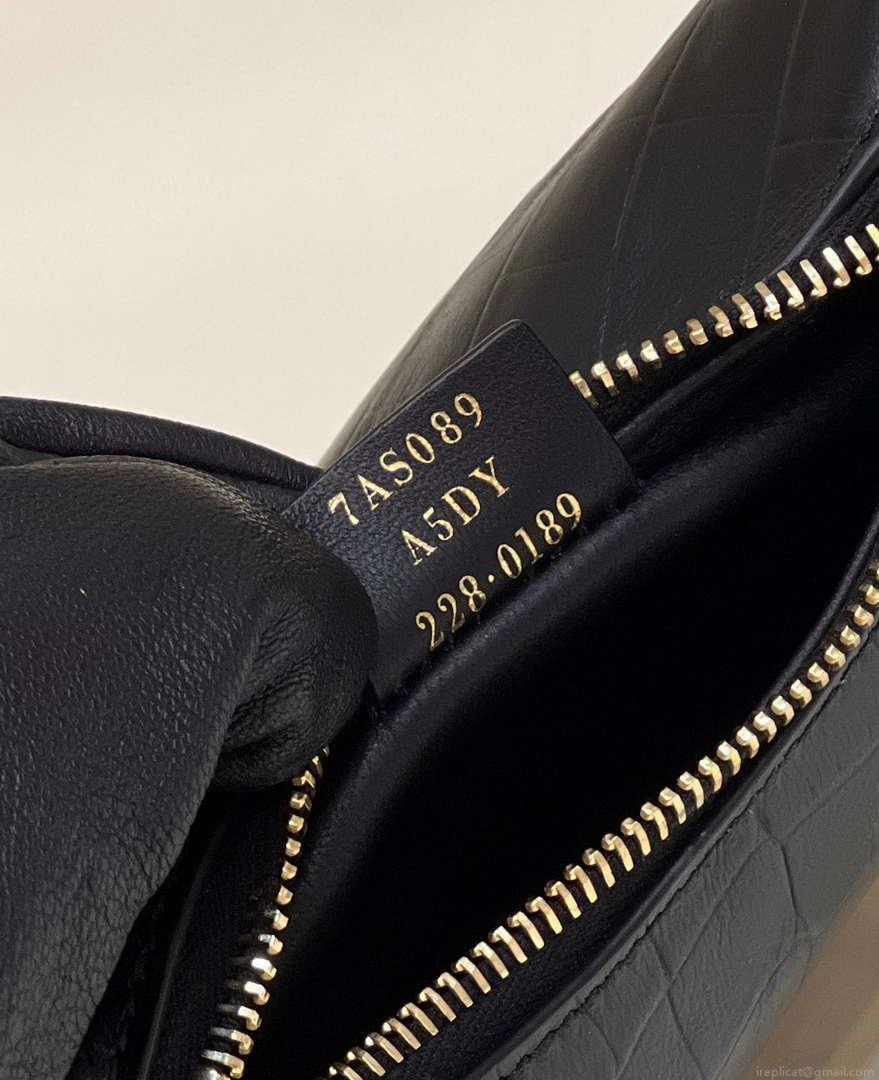 Fendi 7AS089 Nano Fendigraphy Black Crocodile leather Charm 80083S