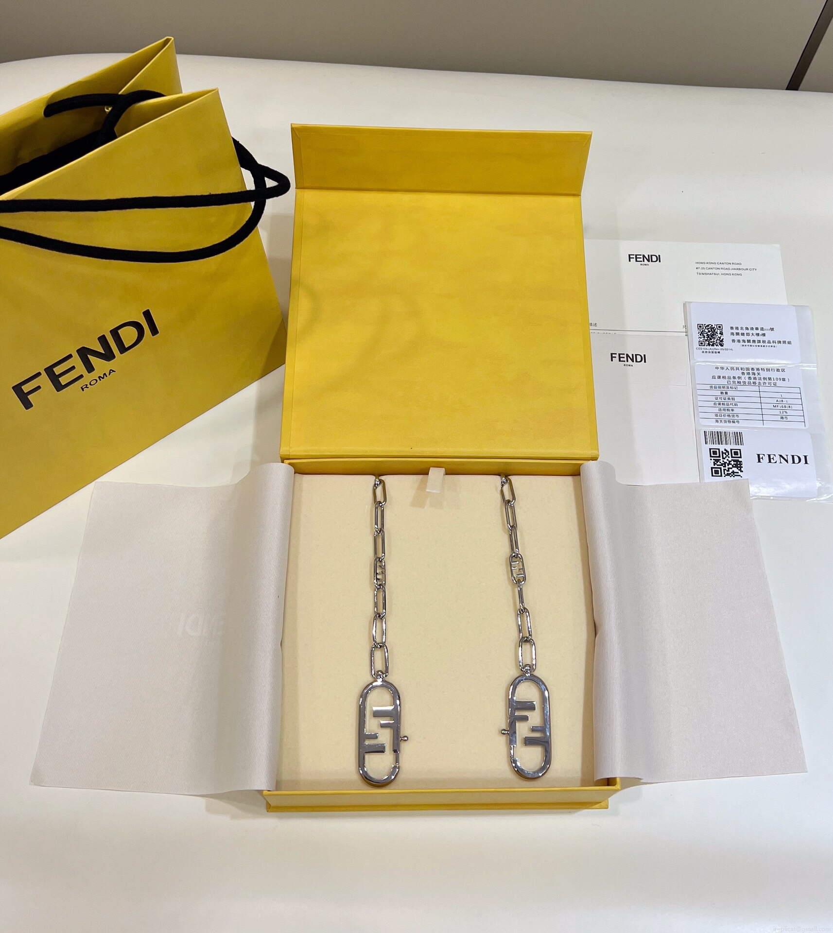 Fendi Handbag Custom metal chain Shoulder Strap F10053 Silvery