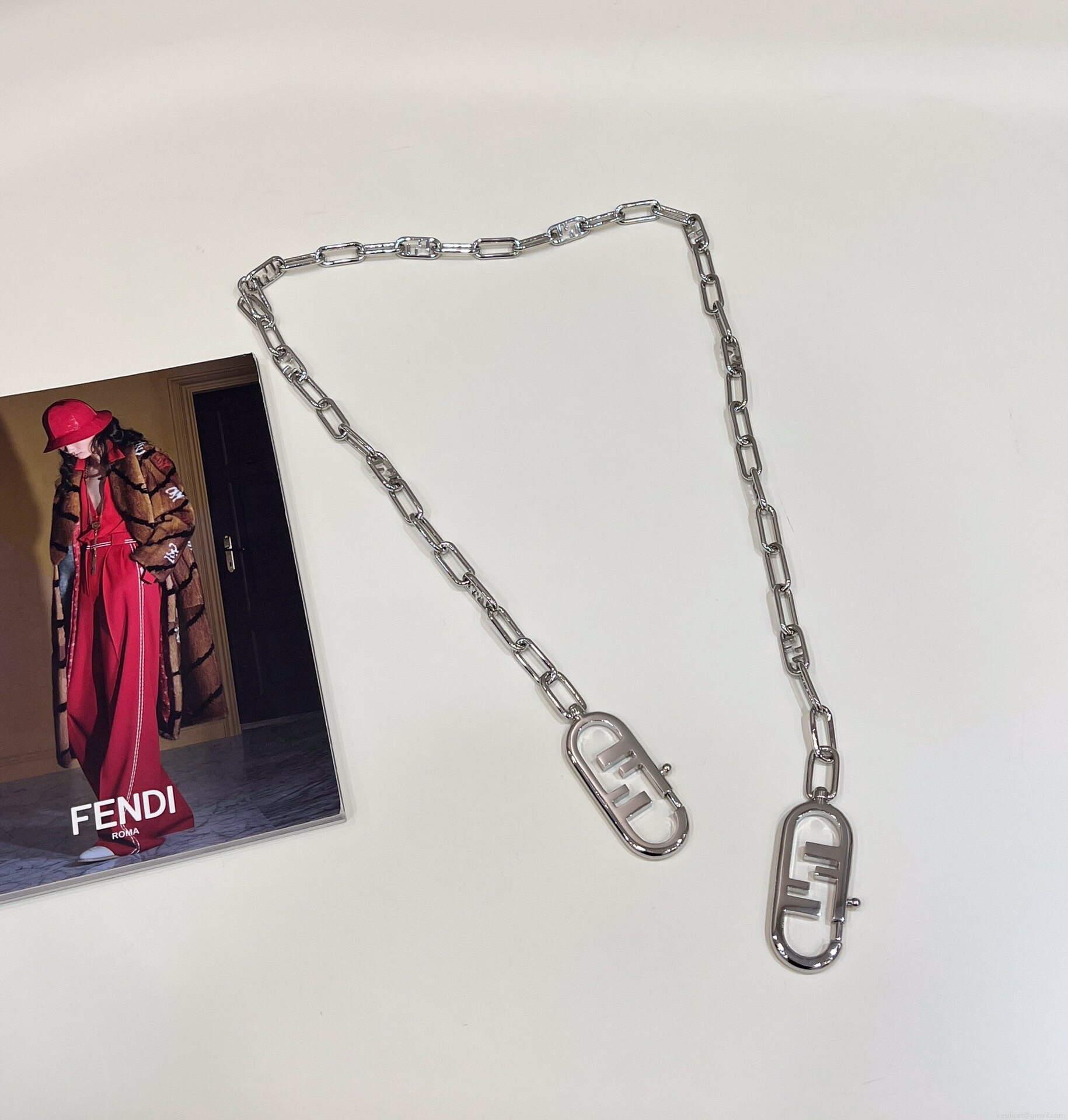 Fendi Handbag Custom metal chain Shoulder Strap F10053 Silvery