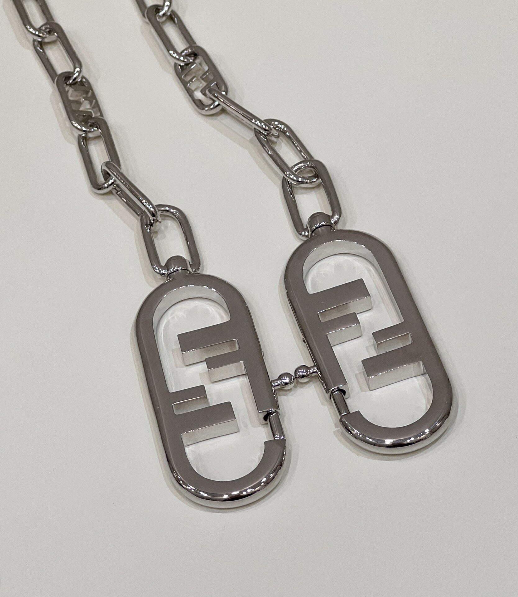 Fendi Handbag Custom metal chain Shoulder Strap F10053 Silvery