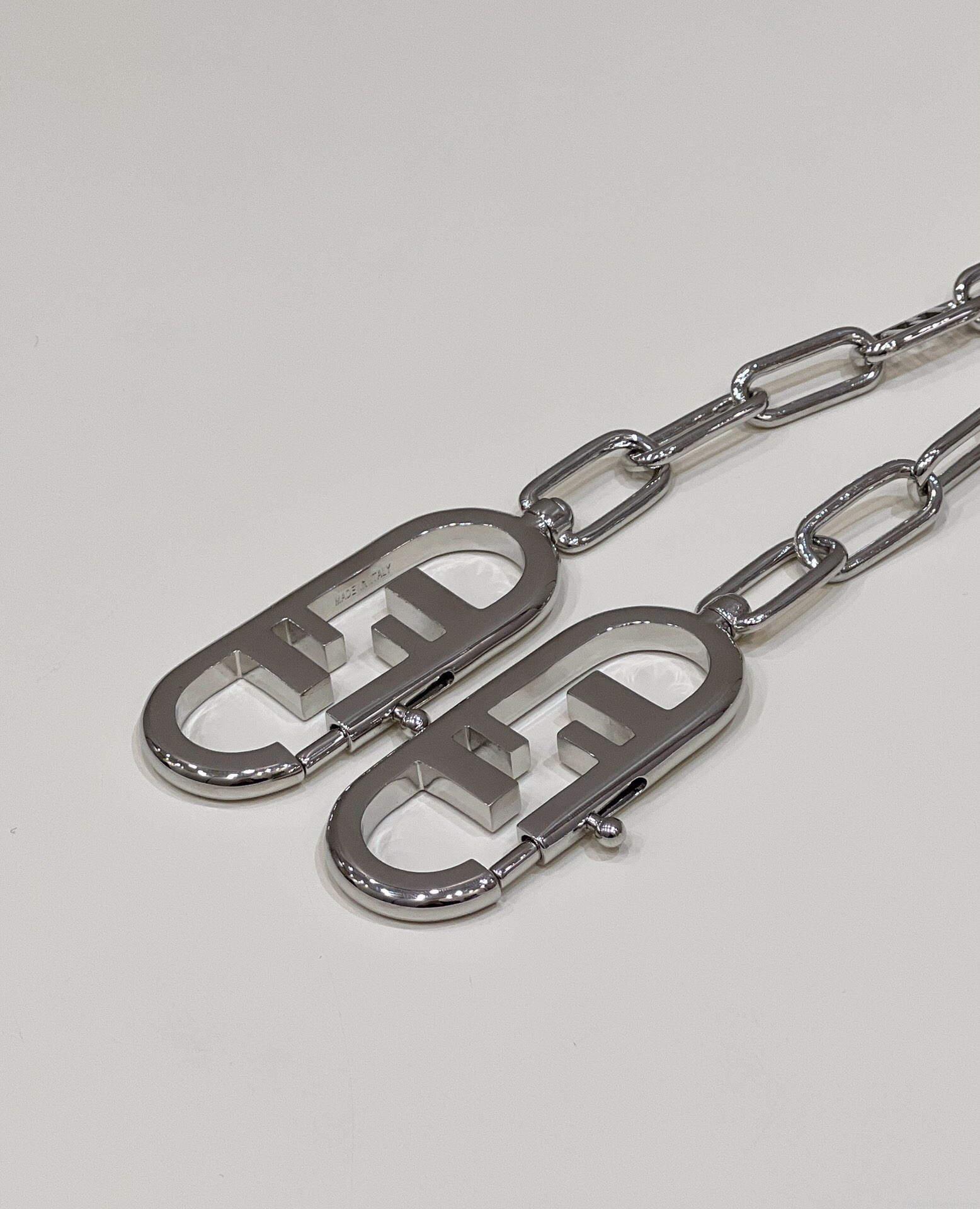 Fendi Handbag Custom metal chain Shoulder Strap F10053 Silvery