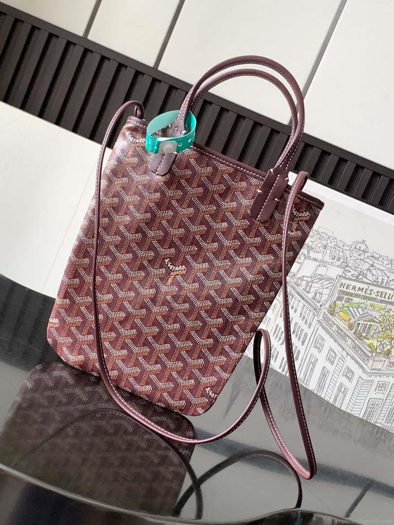 Goyard POICLAPMLTY11CL61P Poitiers Claire Voie Bag Wine Red