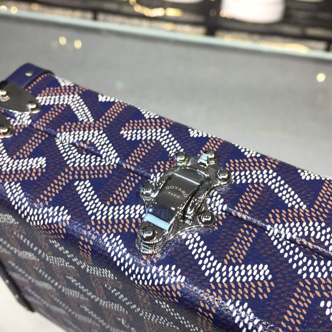 Goyard MINA08PMLTY01CL01P Minaudière Trunk Bag Navy Blue