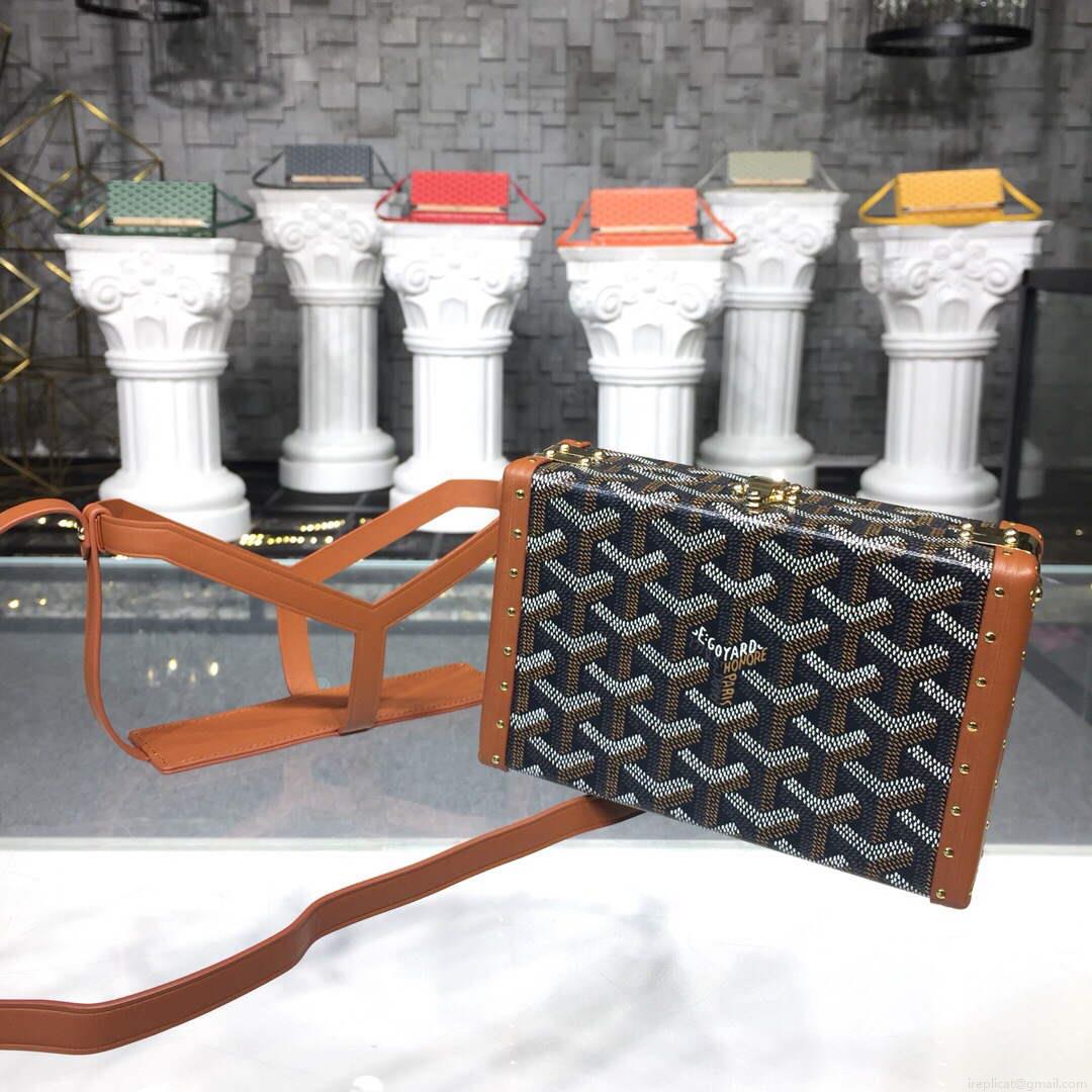 Goyard MINA08PMLTY01CL01P Minaudière Trunk Bag Brown