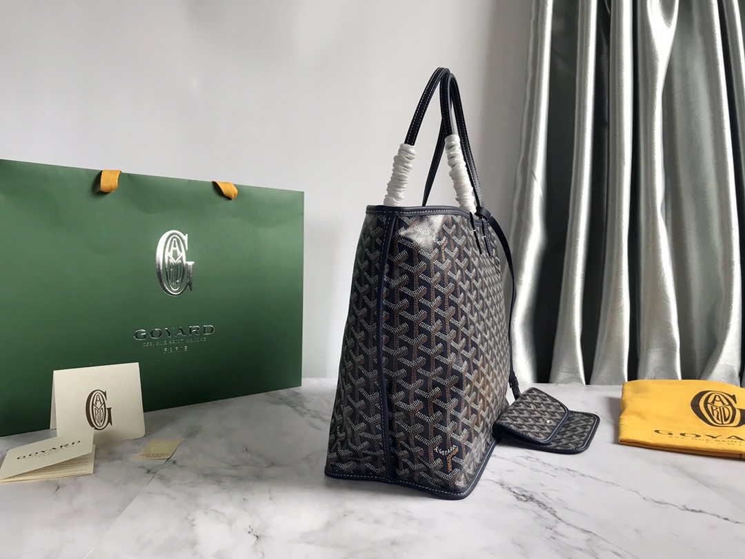 Goyard GMLTY01CL03P Saint Louis GM Bag Brown with Navy Blue