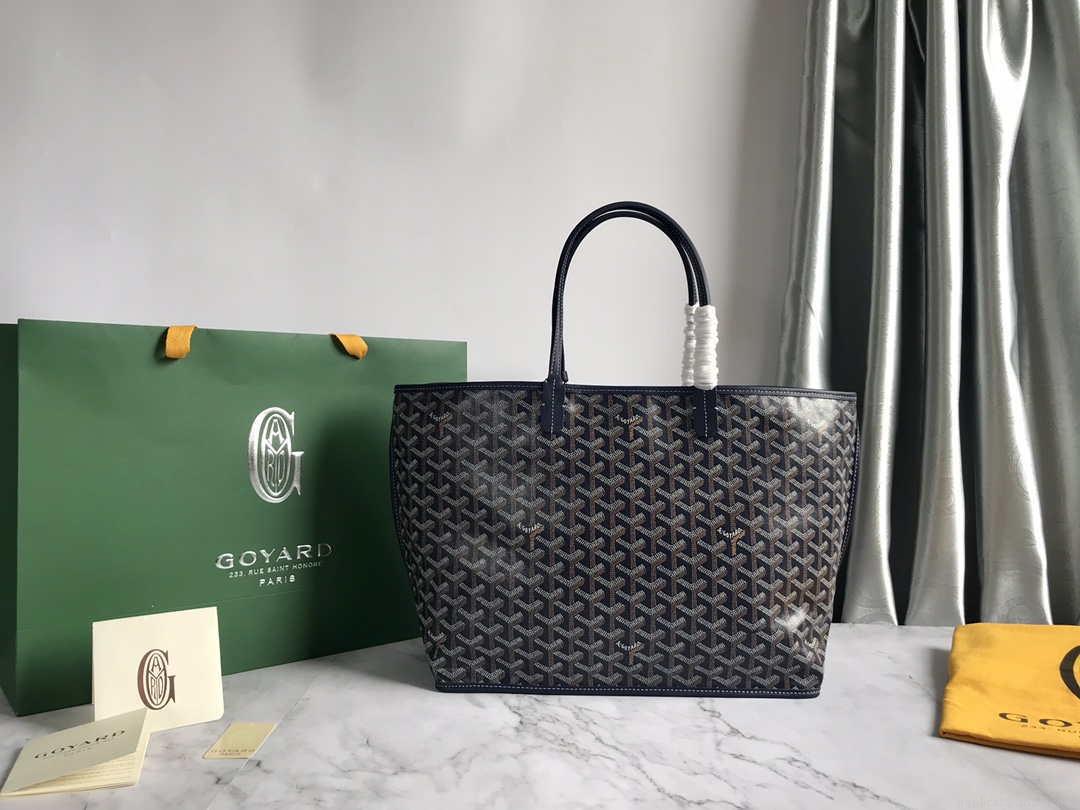 Goyard GMLTY01CL03P Saint Louis GM Bag Brown with Navy Blue