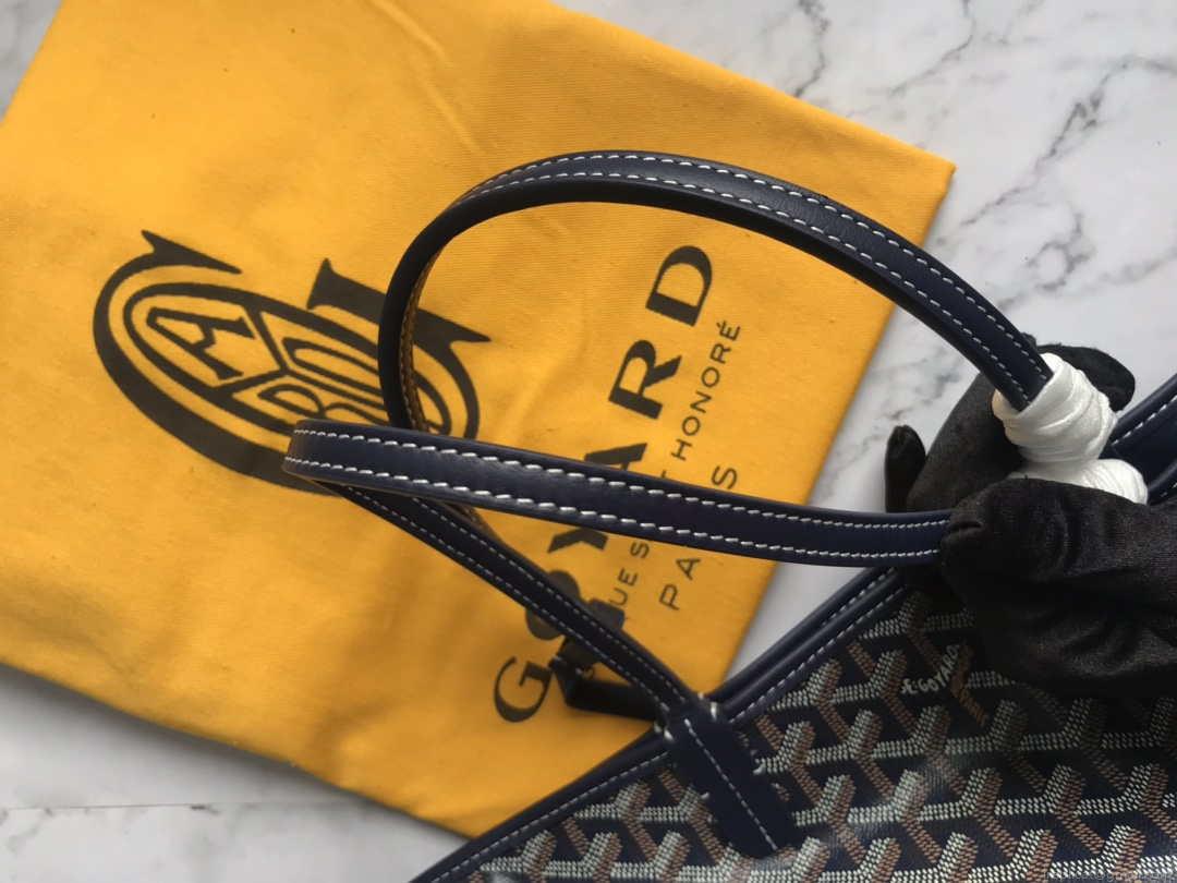 Goyard GMLTY01CL03P Saint Louis GM Bag Brown with Navy Blue