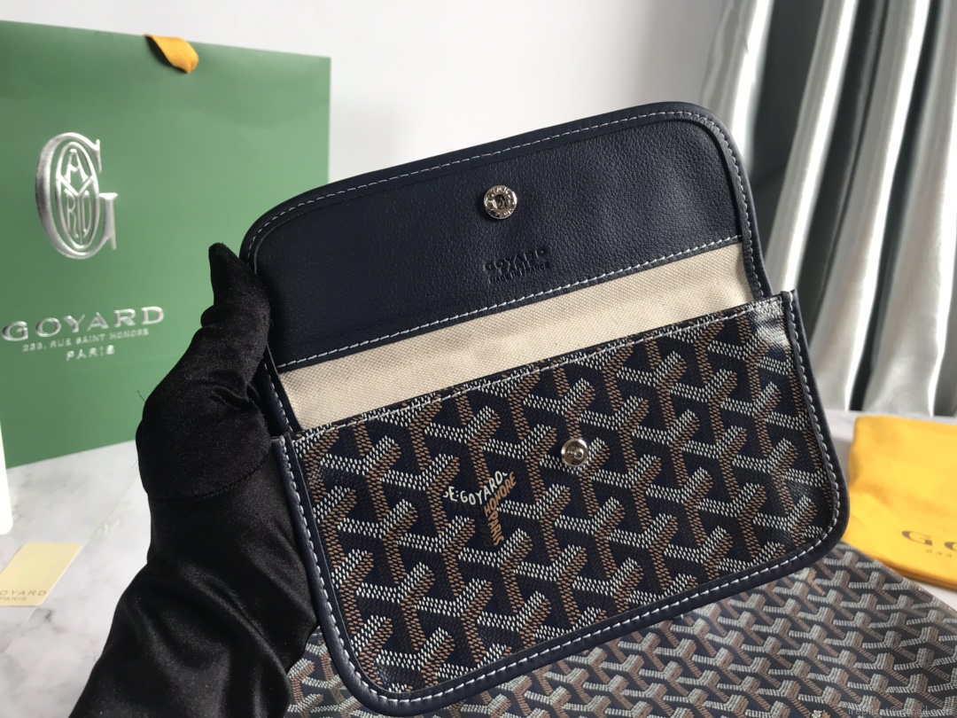 Goyard GMLTY01CL03P Saint Louis GM Bag Brown with Navy Blue