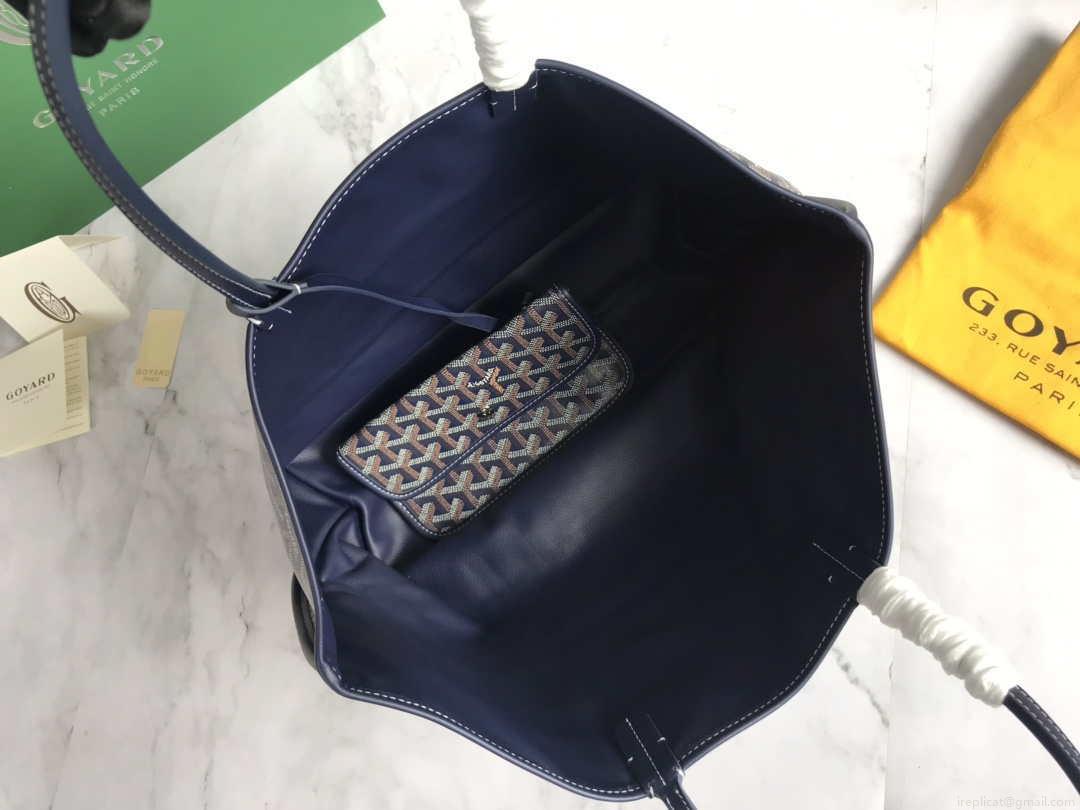 Goyard GMLTY01CL03P Saint Louis GM Bag Brown with Navy Blue