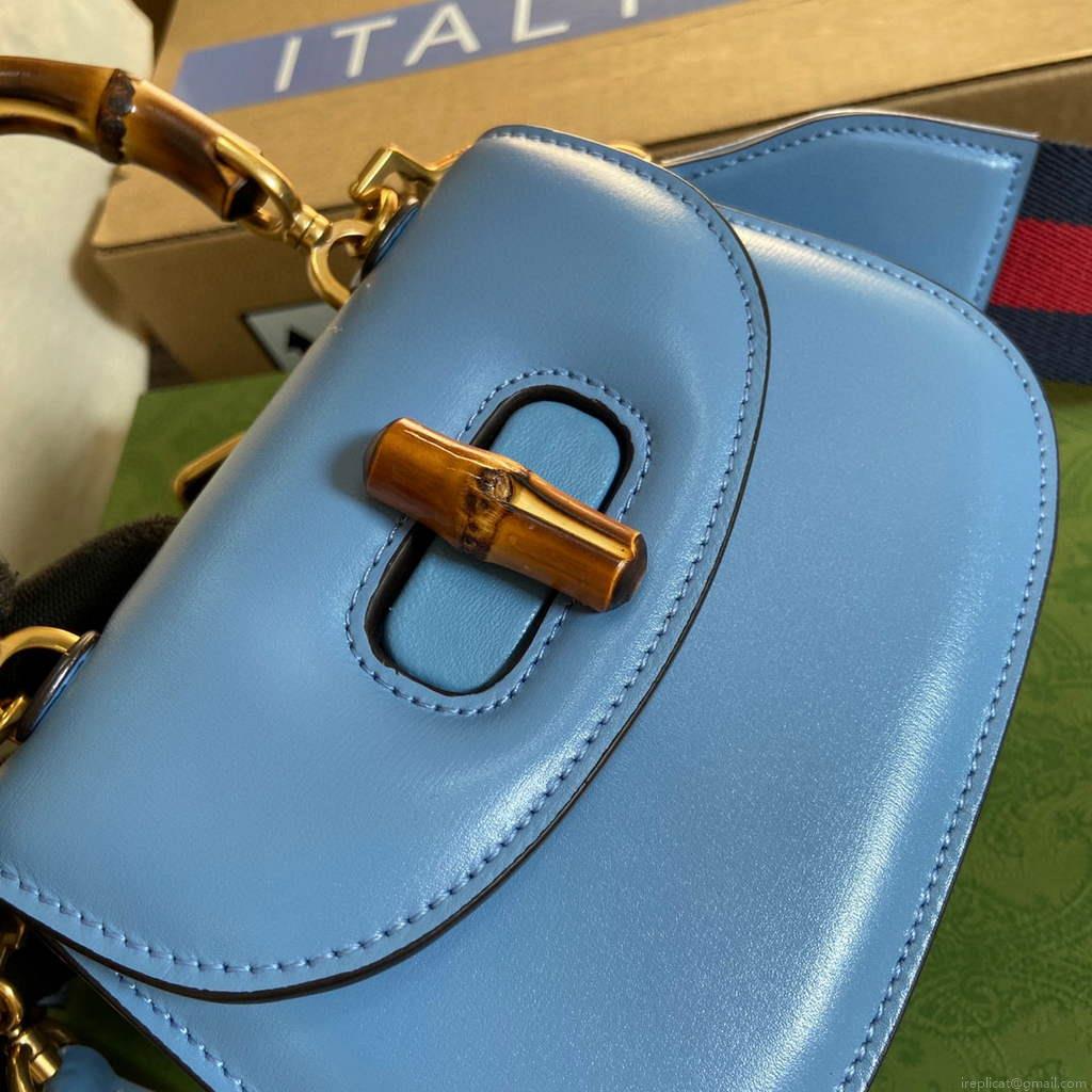 Gucci Bamboo1947 Mini top handle bag 686864 Blue