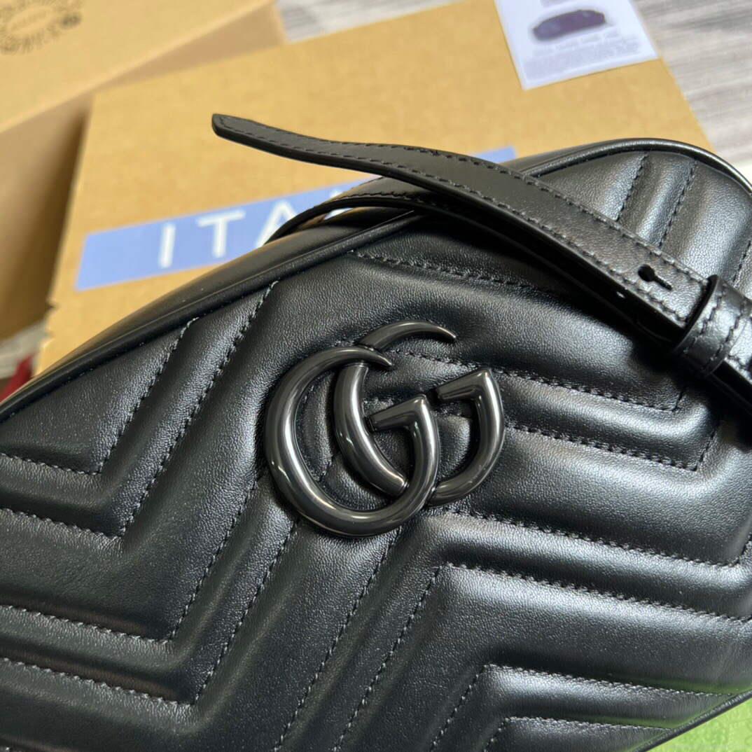 Gucci 447632 GG Marmont Small Shoulder Bag Black