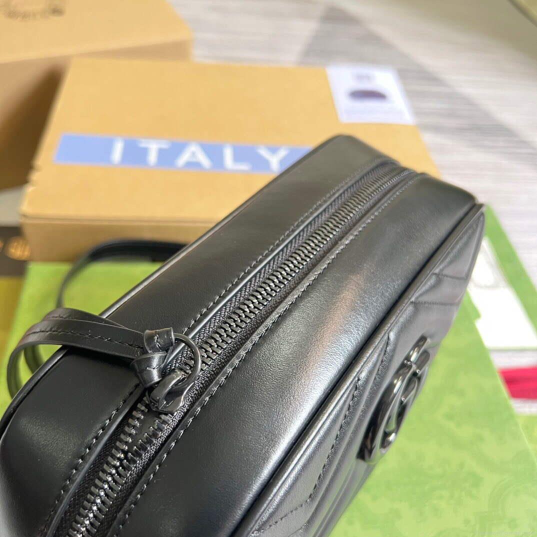 Gucci 447632 GG Marmont Small Shoulder Bag Black