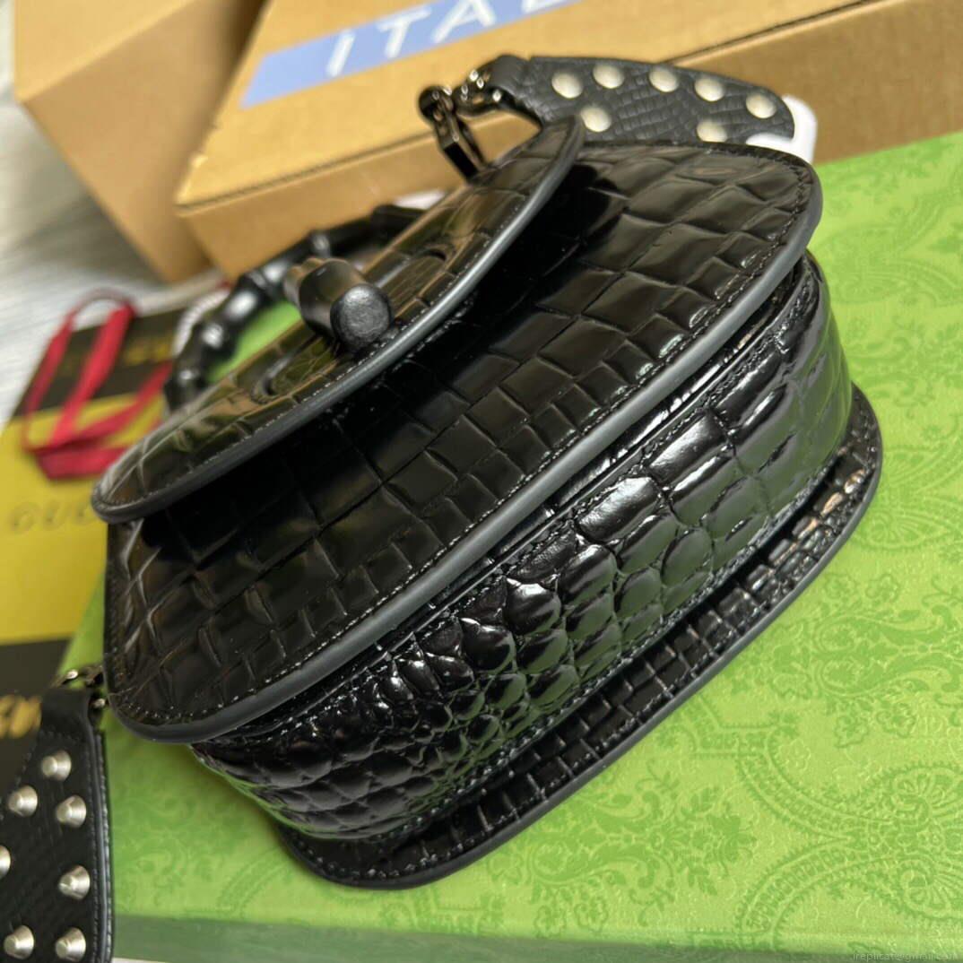 Gucci 686864 Gucci Bamboo 1947 Mini Top Handle Bag Black