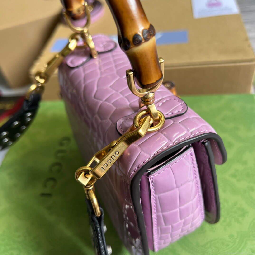 Gucci 686864 Gucci Bamboo 1947 Mini Top Handle Bag Pink