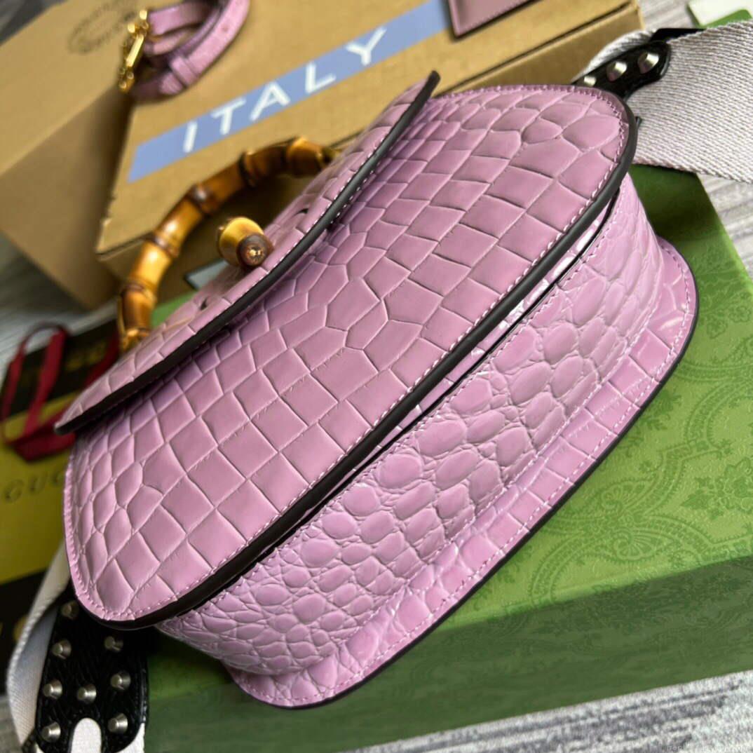 Gucci 675797 Gucci Bamboo 1947 small top handle bag Pink