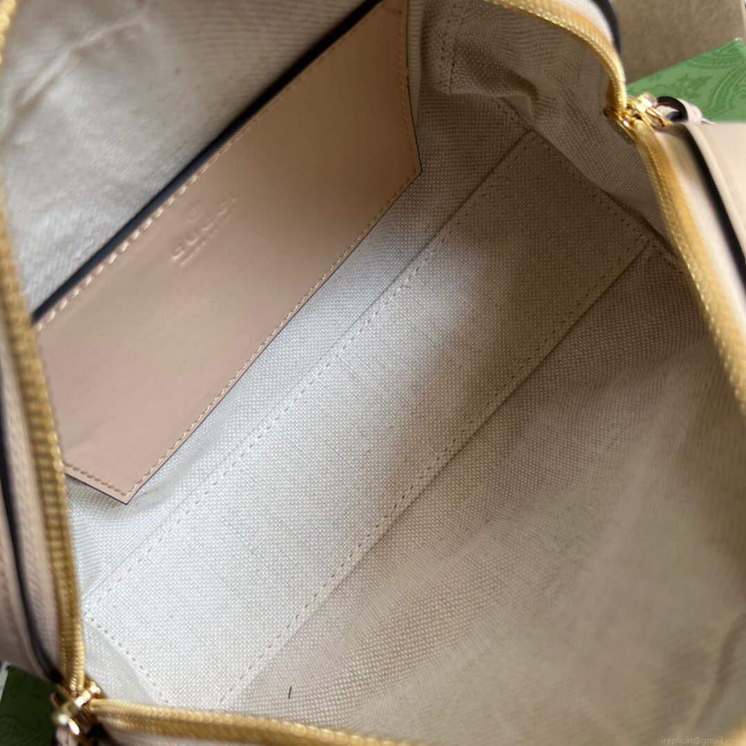 Gucci 702251 GG matelassé leather top handle bag Beige