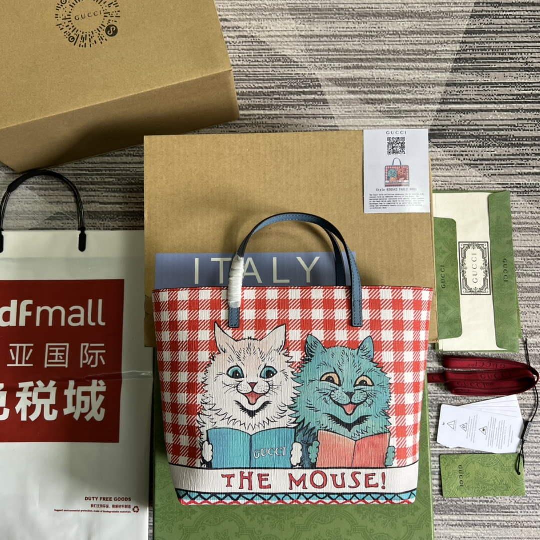 Gucci 410812 Children’s Kitten Print Mini Shopping Bag