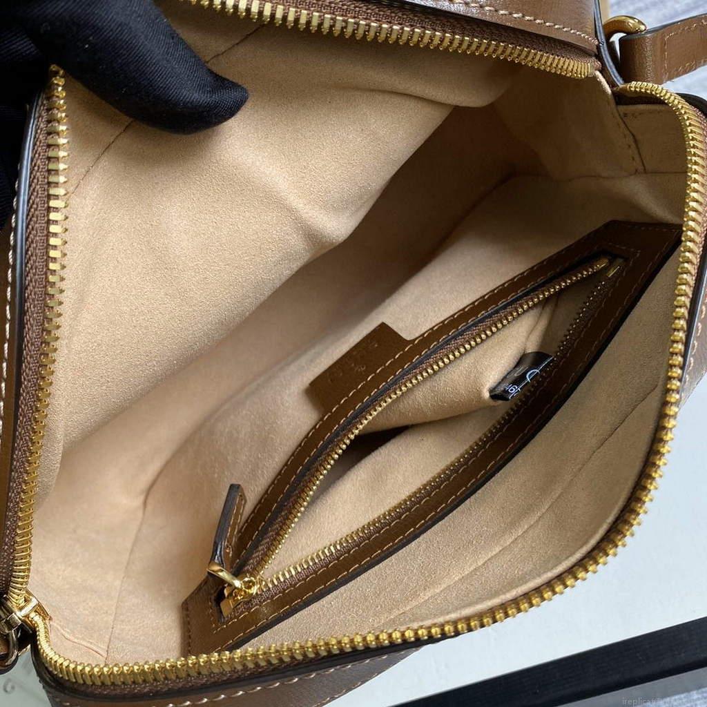 Gucci 645454 Gucci Horsebit 1955 small shoulder bag Biege and brown