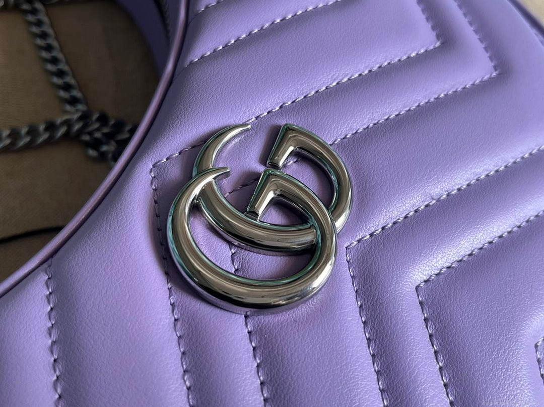 Gucci 699514 GG Marmont half-moon-shaped mini bag Lilac purple