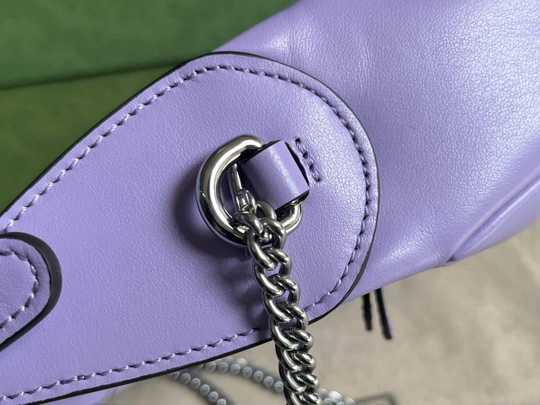 Gucci 699514 GG Marmont half-moon-shaped mini bag Lilac purple