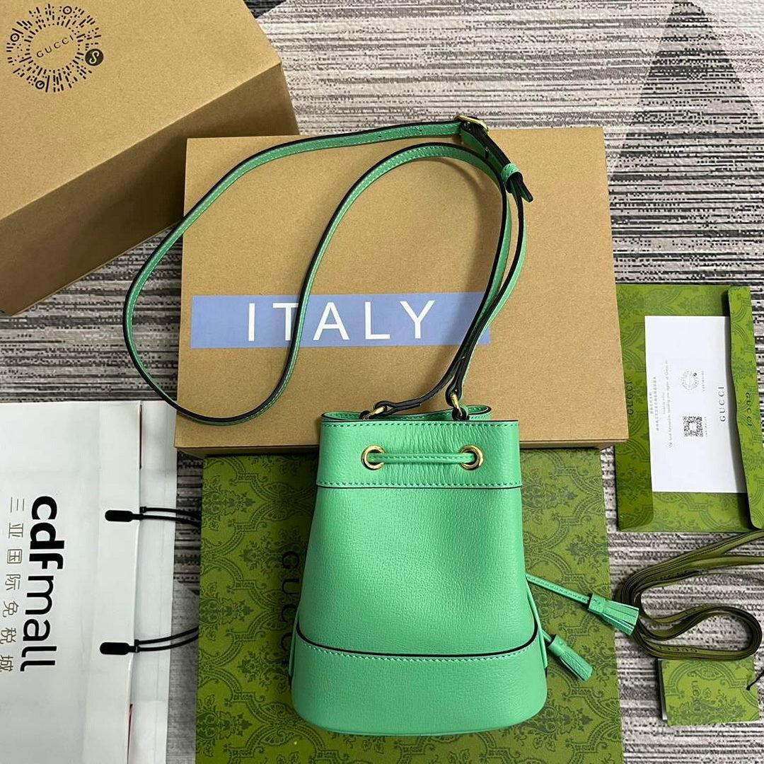 Gucci 550620 Ophidia mini bucket bag with Double G Mint Green