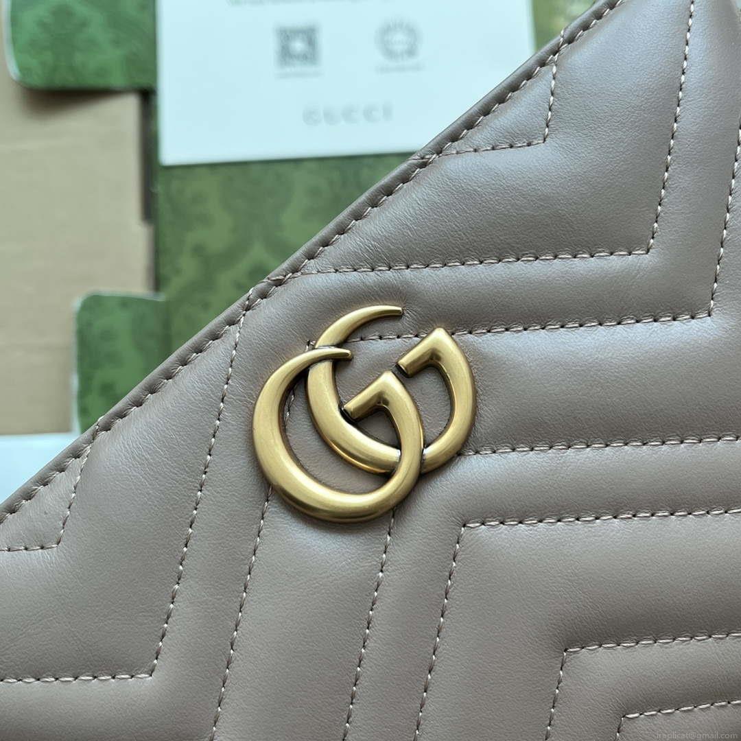 Gucci 443447 GG Marmmont wallet with chain Pink leather
