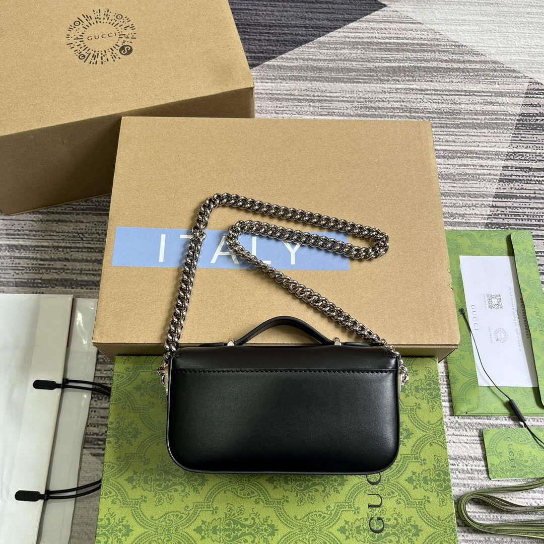Gucci 760194 Petite GG Super Mini Bag Black