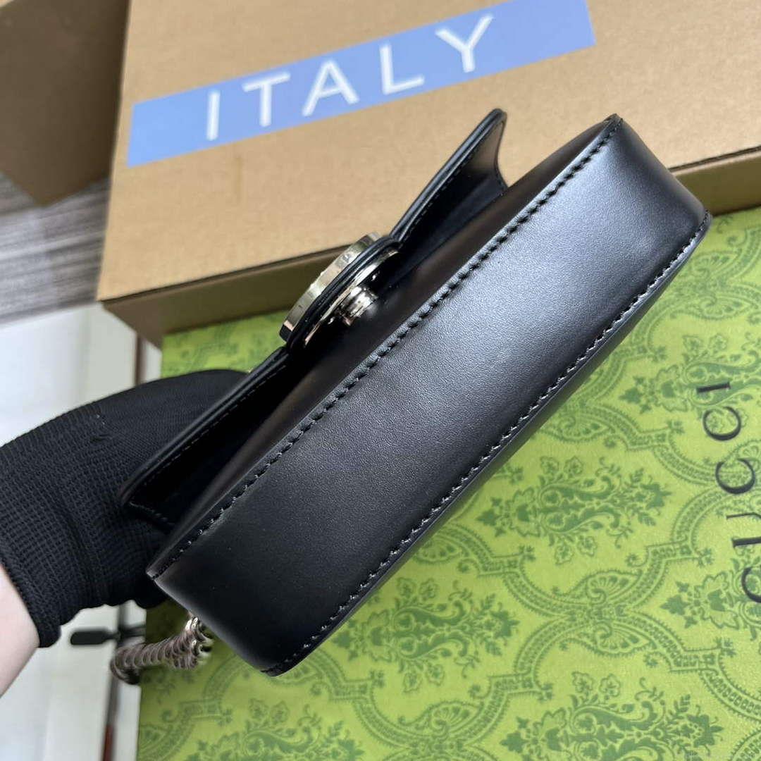 Gucci 760194 Petite GG Super Mini Bag Black