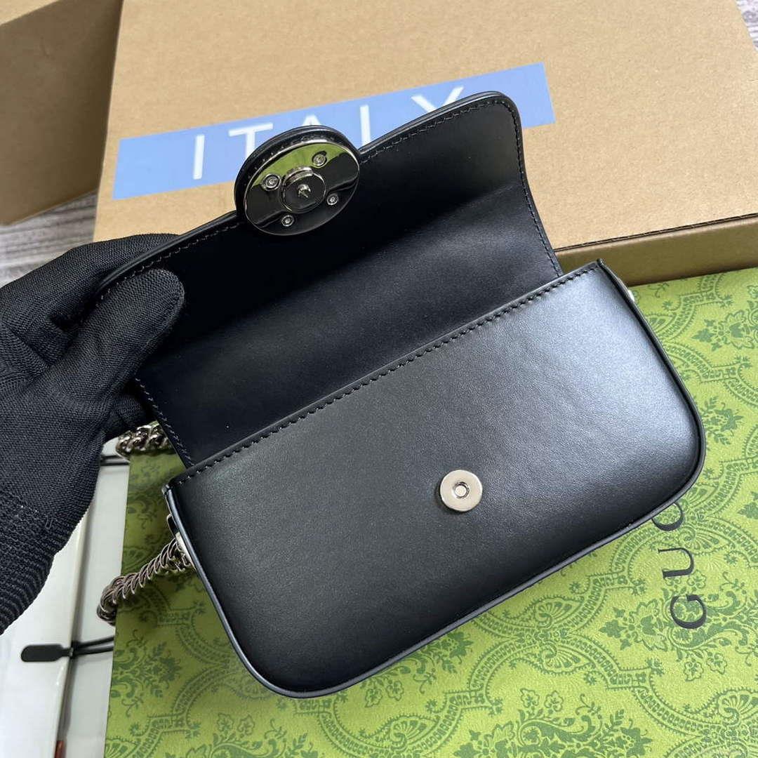 Gucci 760194 Petite GG Super Mini Bag Black