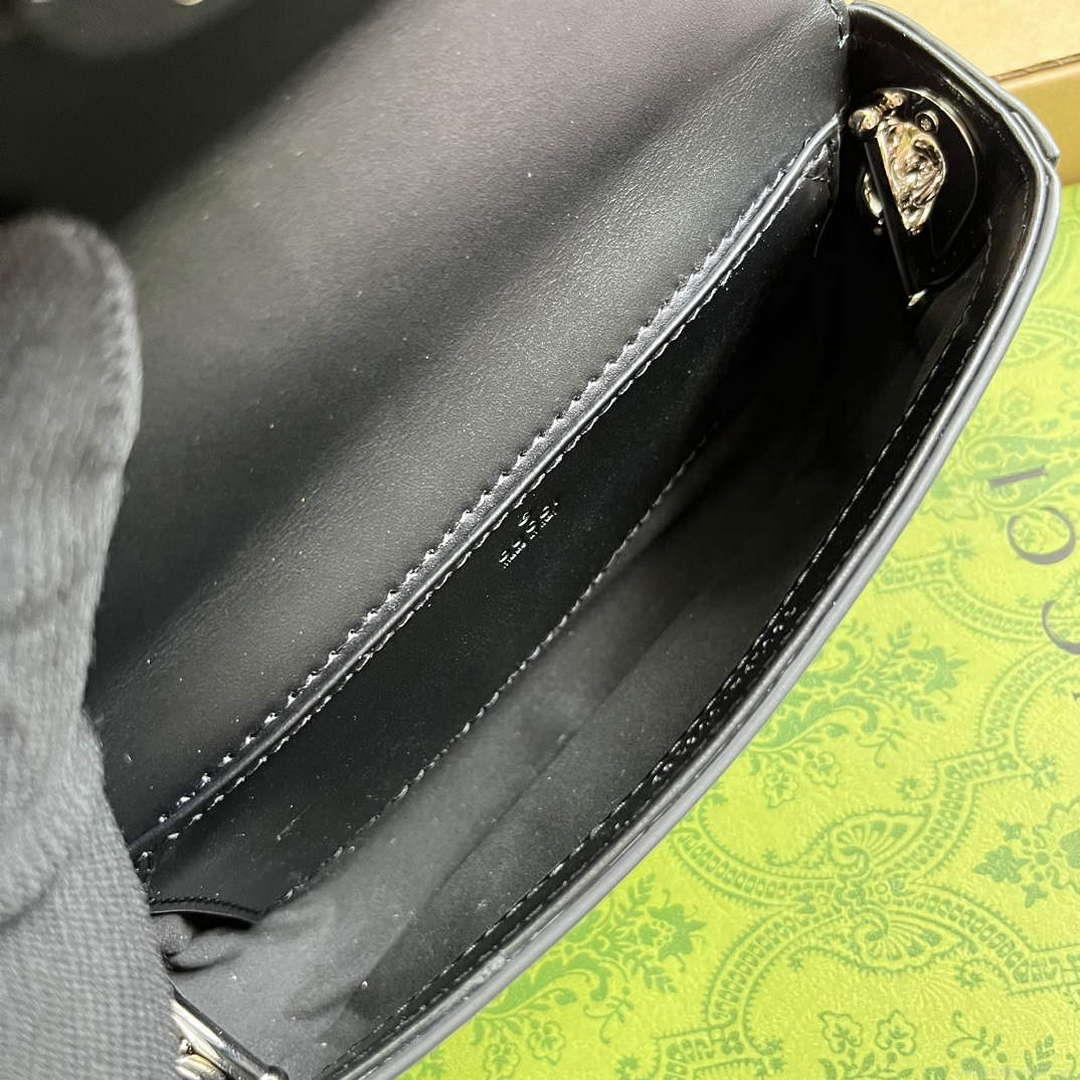 Gucci 760194 Petite GG Super Mini Bag Black
