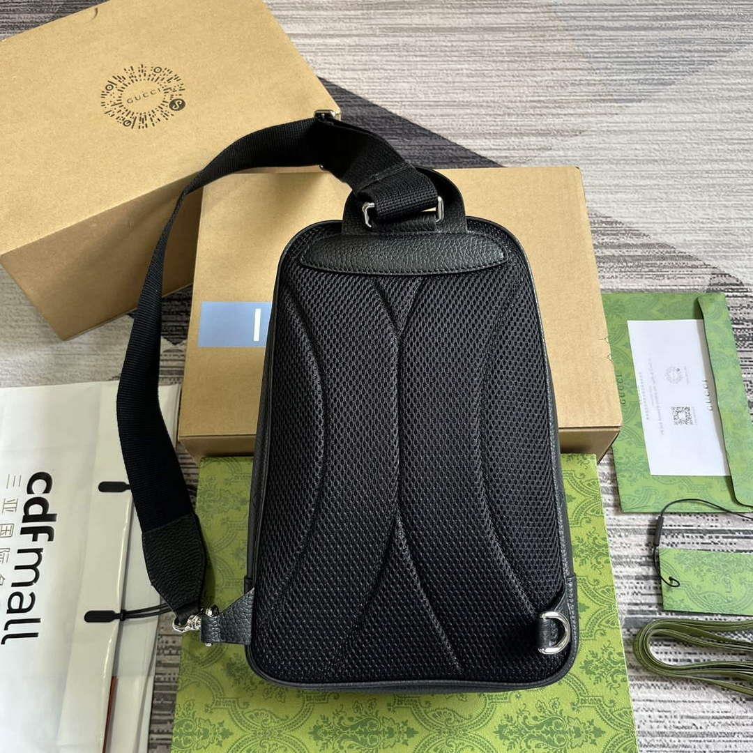 Gucci 766937 Jumbo GG Crossbody Bag Black