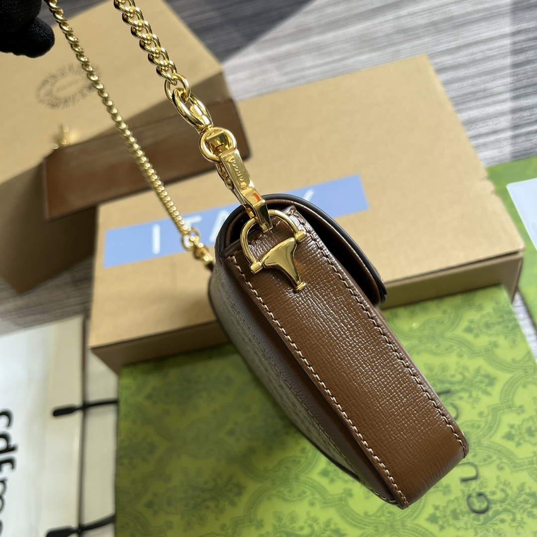 Gucci 752002 Gucci Horsebit 1955 Mini Bag Beige and Brown