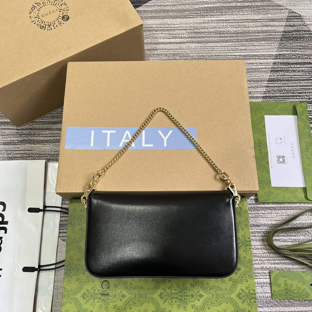 Gucci 752002 Gucci Horsebit 1955 Mini Bag Black leather