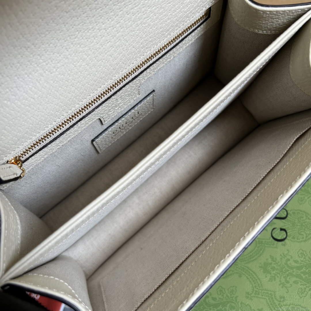 Gucci ‎‎651055 Ophidia GG Small Top Handle Bag Beige and white
