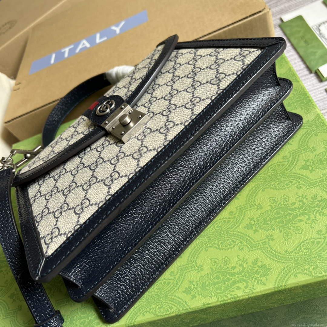 Gucci ‎‎651055 Ophidia GG Small Top Handle Bag Beige and Blue
