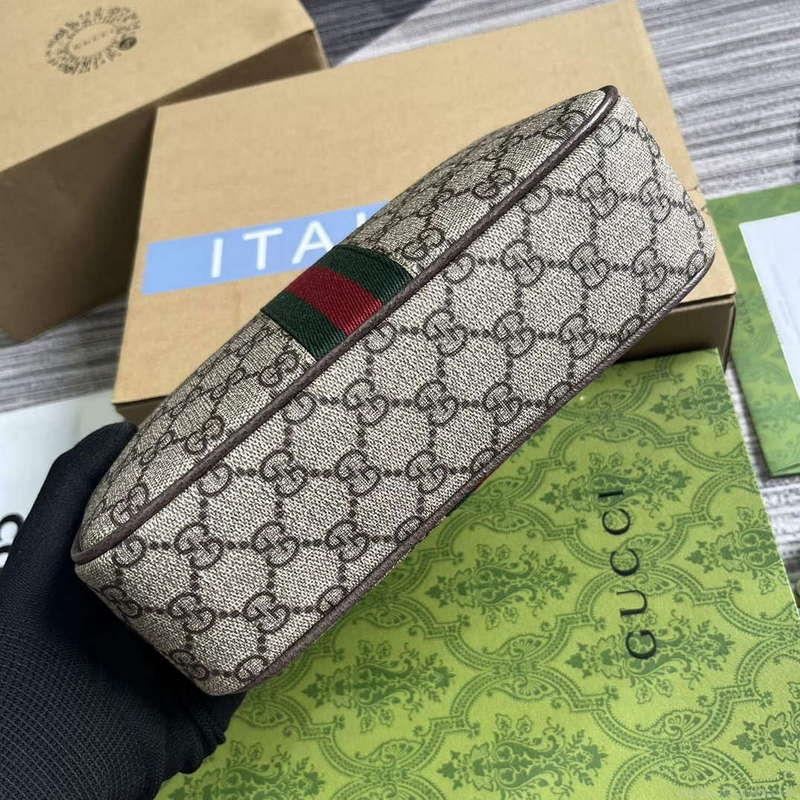 Gucci 760019 Gucci Savoy Toiletry Case With Web Brown