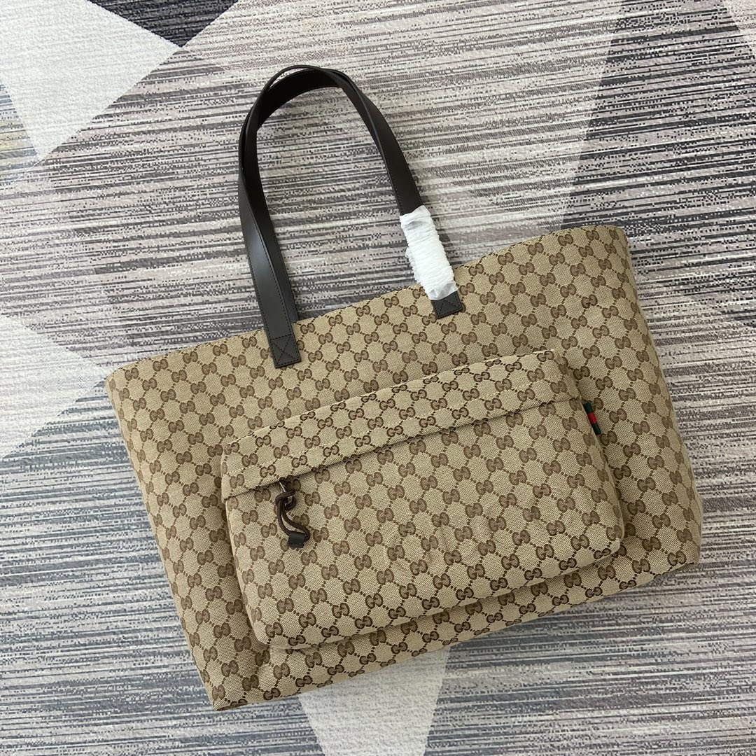 Gucci 802166 Large GG Tote Bag Brown