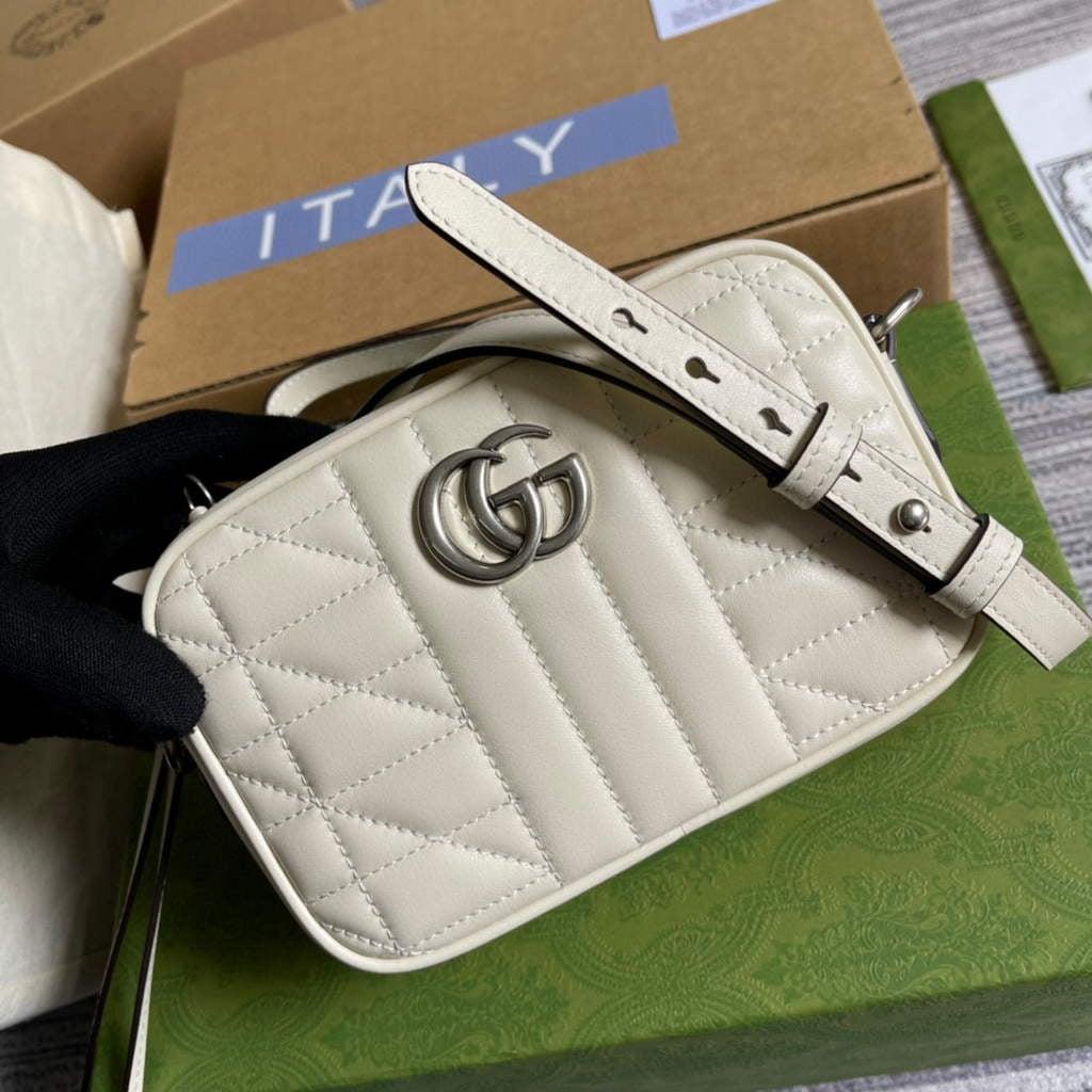 Gucci 634936 GG Marmont Mini Shoulder Bag Beige