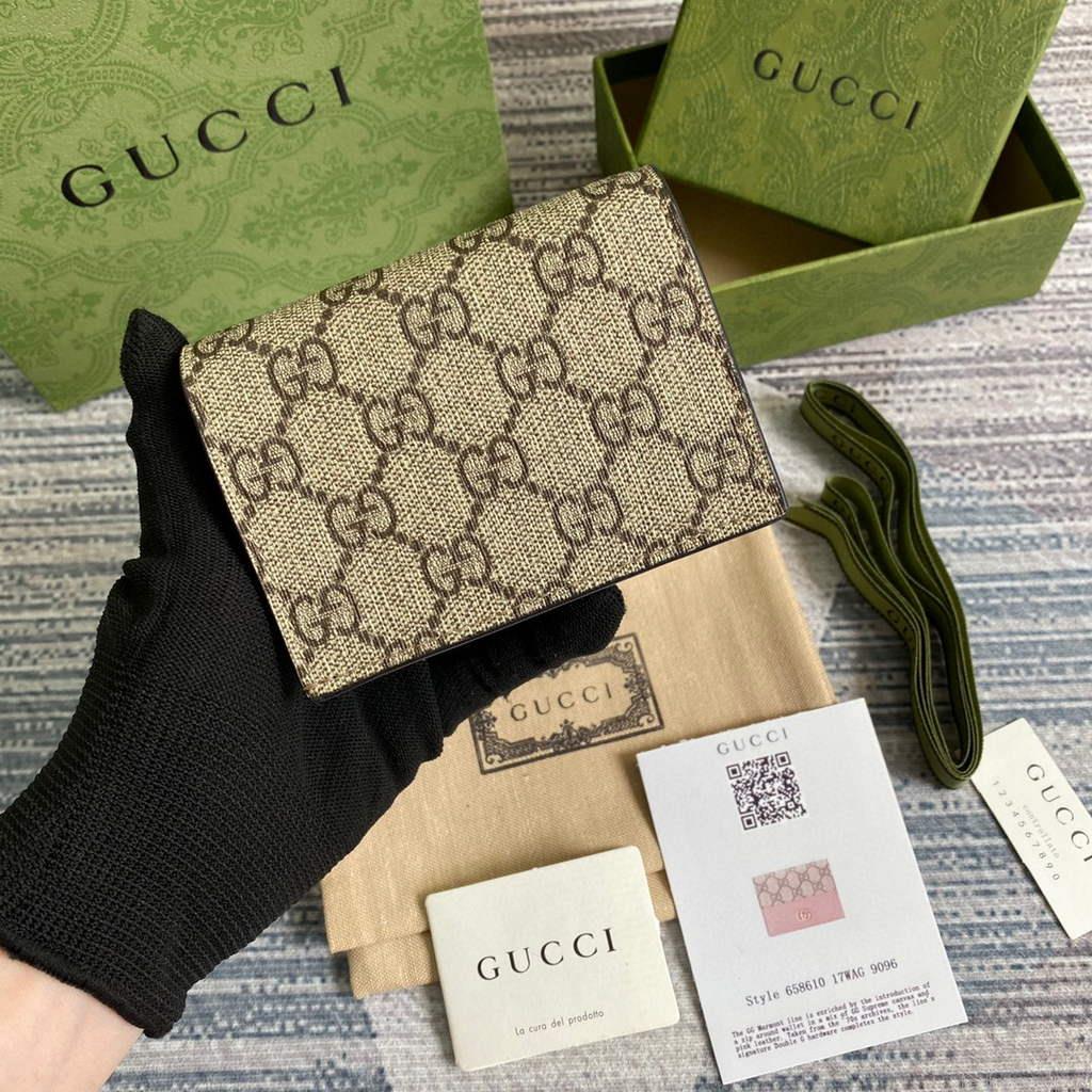 Gucci 658610 GG Marmont Card Case Wallet Pink