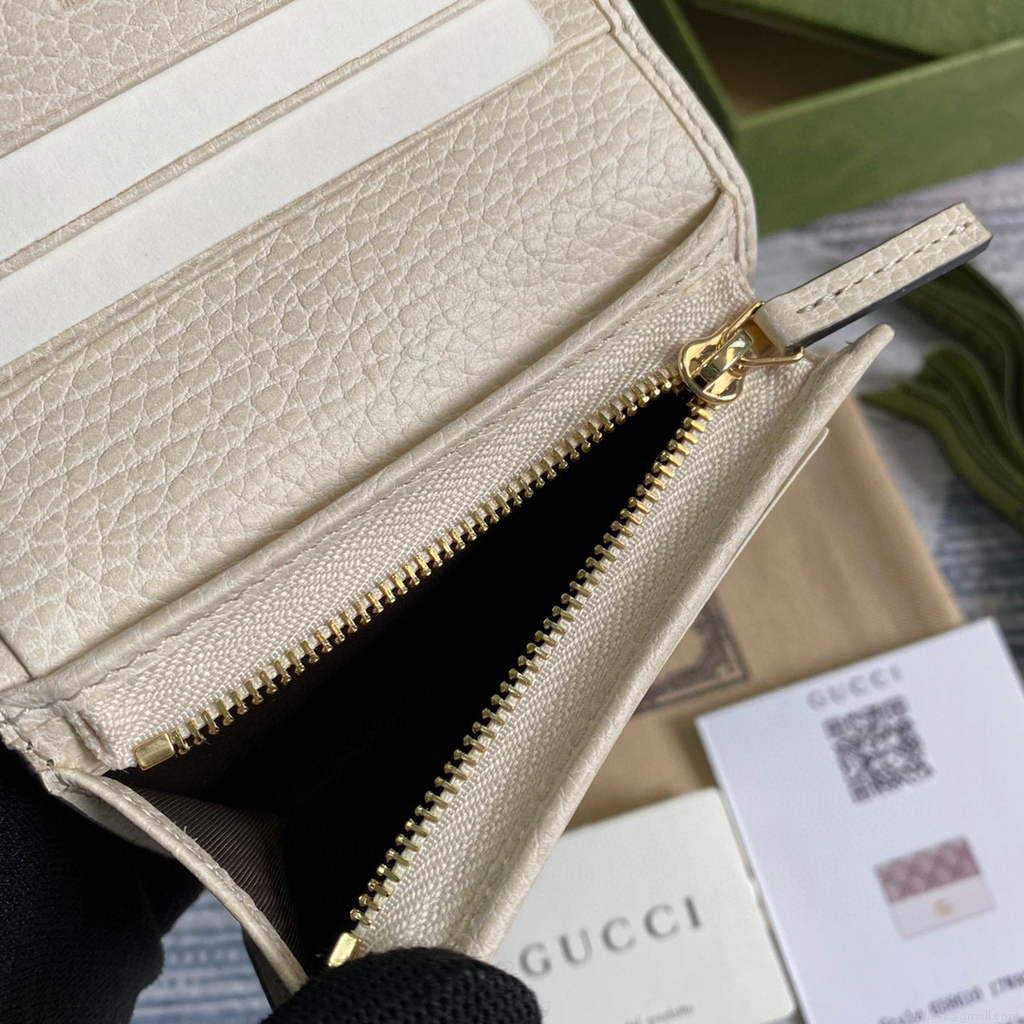 Gucci 658610 GG Marmont Card Case Wallet White