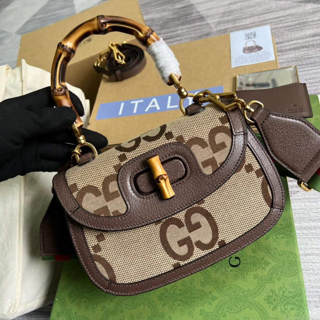 Gucci 675797 Small Jumbo GG Bag With Bamboo