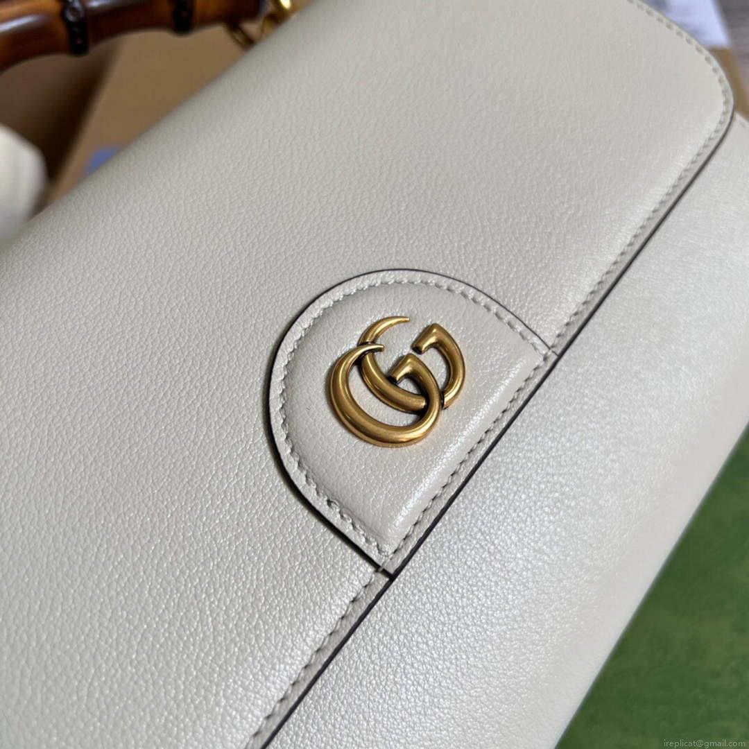 Gucci 675795 GG Large Top Handle Bag With Bamboo Beige