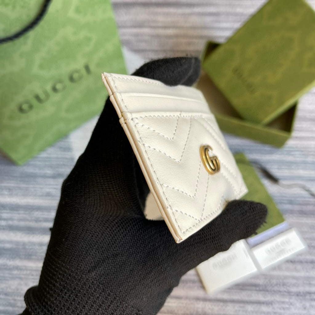 Gucci GG Marmont Card Case 443127 White