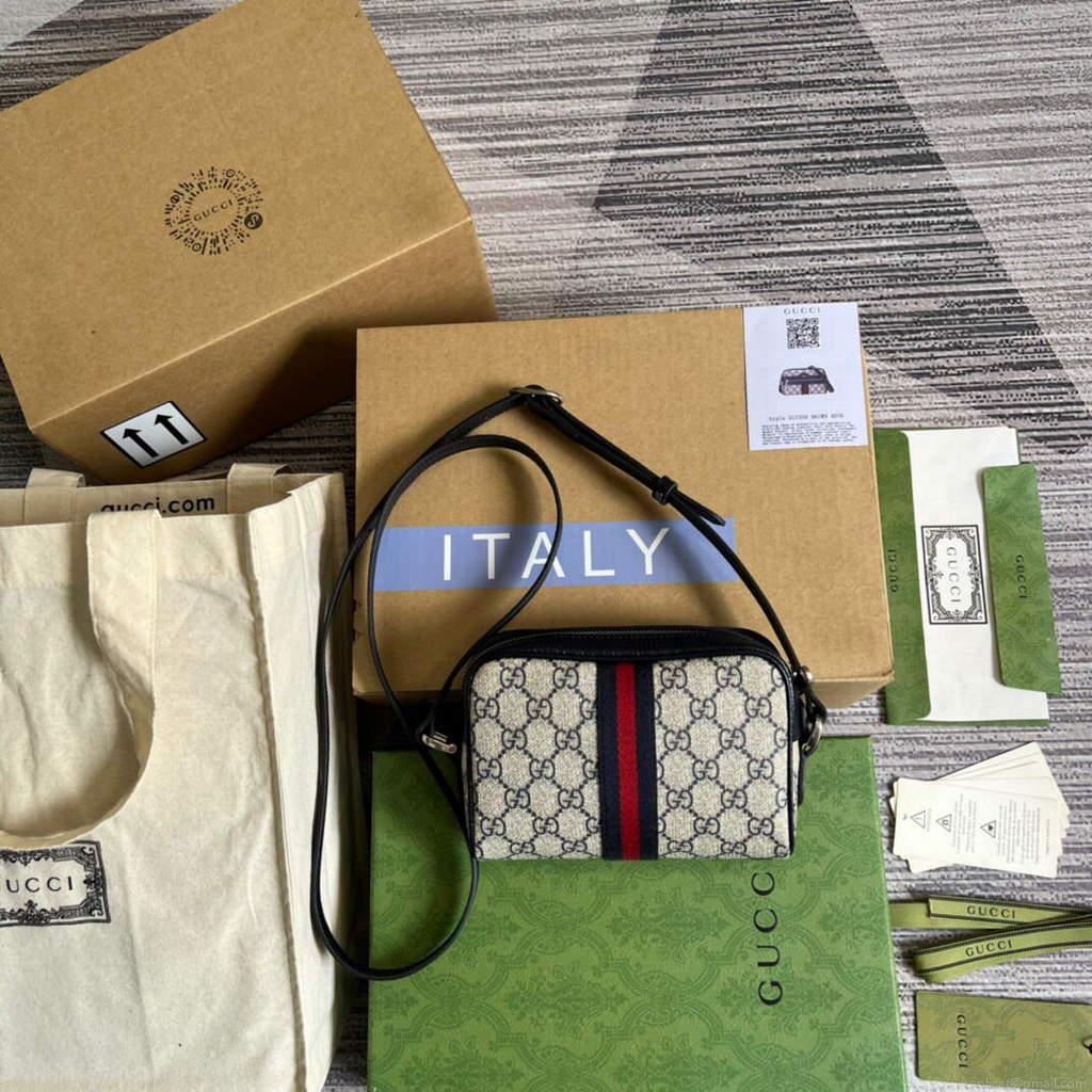 Gucci 517350 Ophidia GG Mini Bag Beige Blue