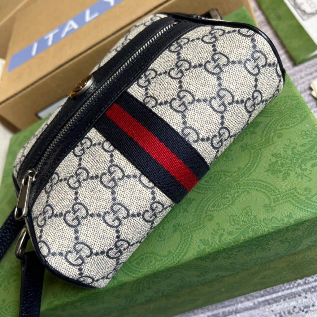Gucci 517350 Ophidia GG Mini Bag Beige Blue