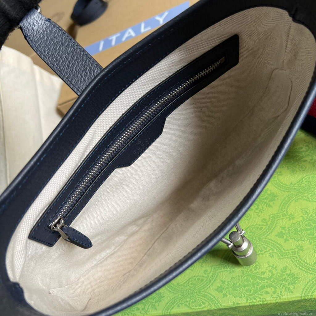 Gucci 678843 Jackie 1961 Small GG Shoulder Bag Beige Blue