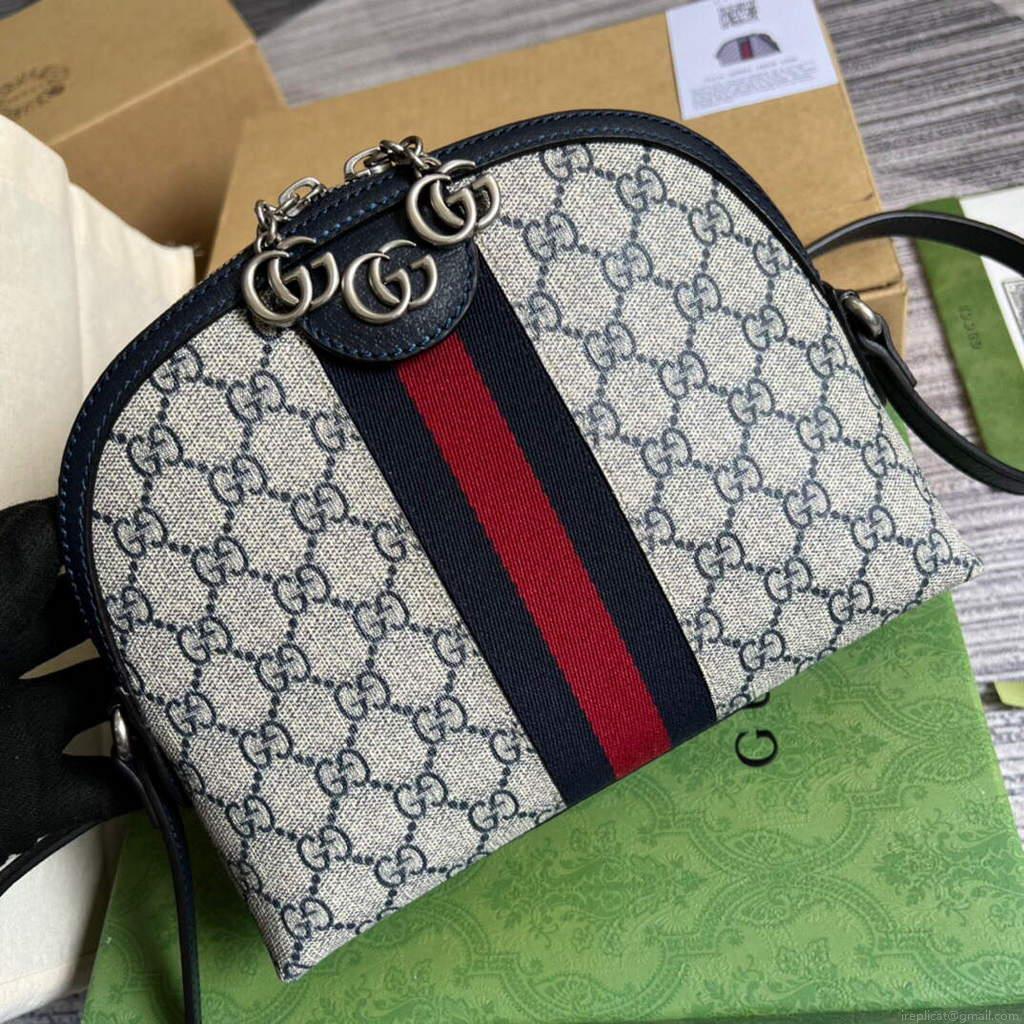 Gucci 499621 Ophidia Small GG Shoulder Bag Beige Blue